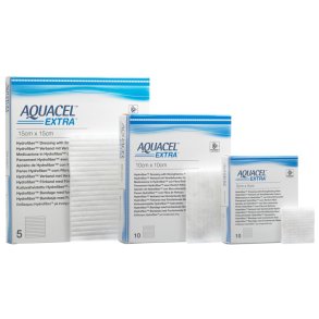 Hydrofiber bandage, Aquacel Extra, 10x10cm, latexfri, steril, engangs *Denne vare tages ikke retur*