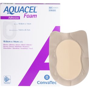 Skumbandage, Aquacel Foam, 14x19,8cm, m/fiberkontaktlag og silikonekl�b, latexfri, steril, engangs *Denne vare tages ikke retur*
