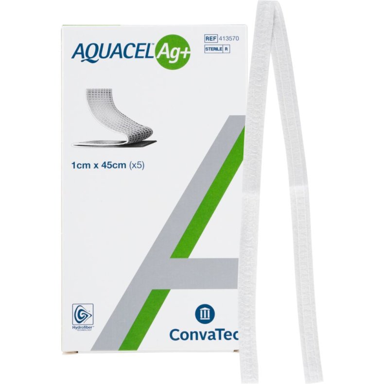 S�lvbandage, Aquacel Ag+ band, 45x1cm, latexfri, uden kl�ber, steril, engangs *Denne vare tages ikke retur*