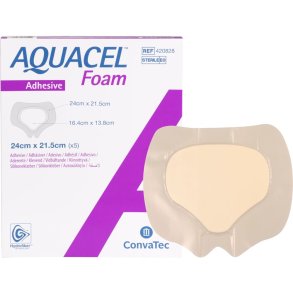 Skumbandage, Aquacel Foam, 21,5x24cm, sakral, m/fiberkontaktlag og silikonekl�b, latexfri, steril, engangs *Denne vare tages ikke retur*