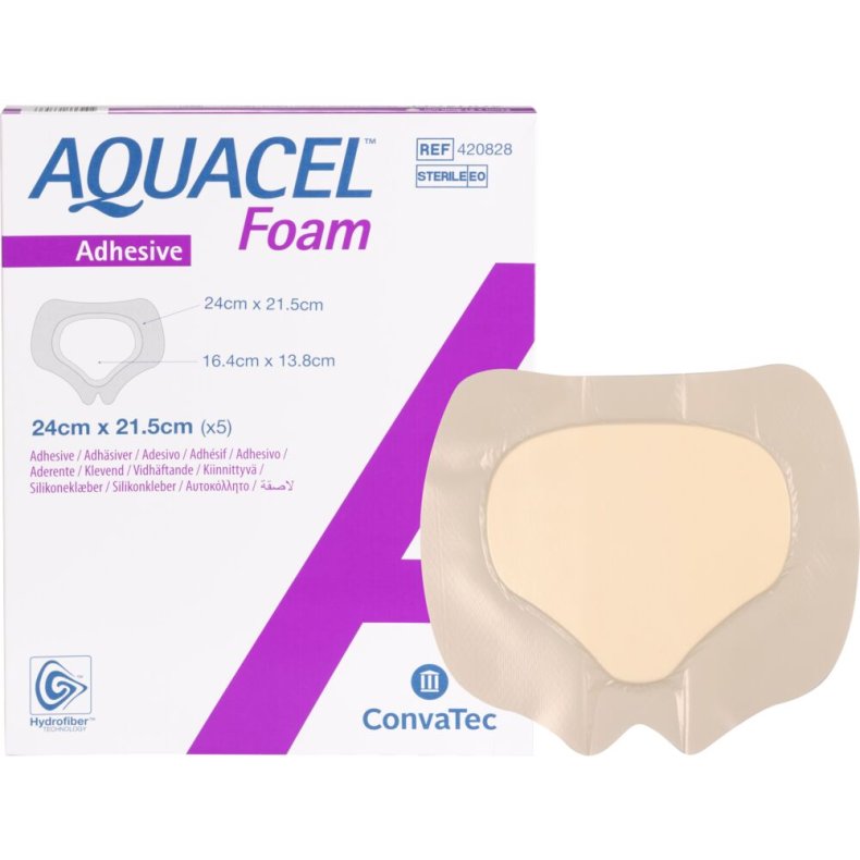 Skumbandage, Aquacel Foam, 21,5x24cm, sakral, m/fiberkontaktlag og silikonekl�b, latexfri, steril, engangs *Denne vare tages ikke retur*