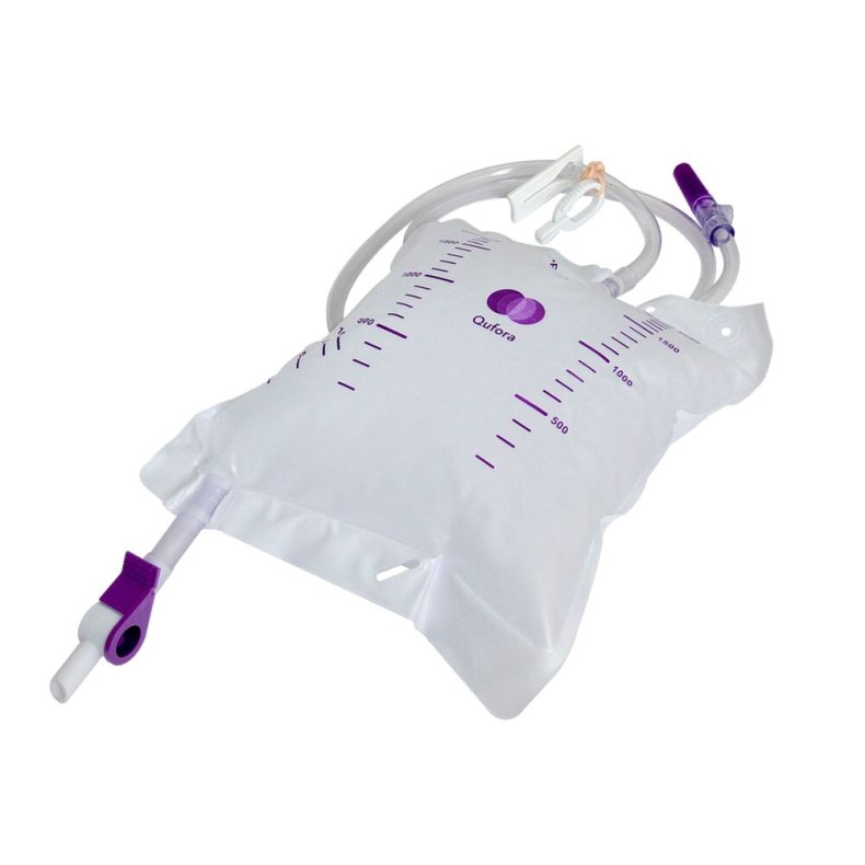 Urinpose, sengepose, Qufora U4, 120cm, 2000 ml, etkammer, DV/NRV, n�lefrit pr�veudtag, steril *Denne vare tages ikke retur*