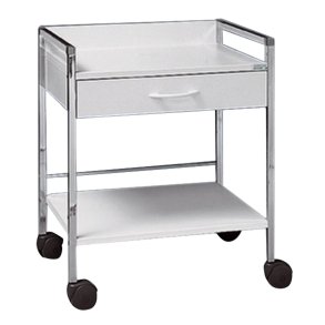 Klinikbord, Variocar 45, 45x49x70,5cm, hvid, med hjul og 1 skuffe *Denne vare tages ikke retur*