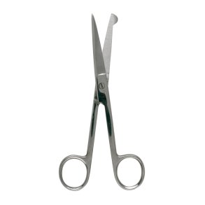 Sygeplejesaks, 13cm, rustfrit st�l, lige, spids/stump, m/knop, usteril