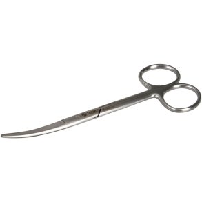 Kirurgisk saks, 13cm, rustfrit st�l, buet, spids/stump *Denne vare tages ikke retur*