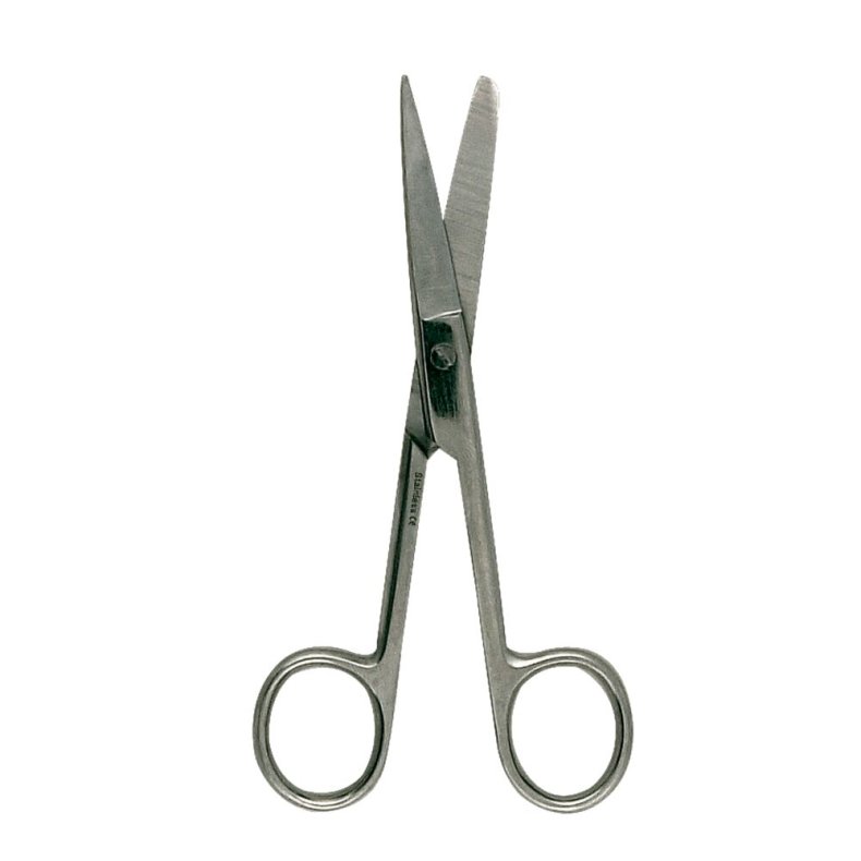 Kirurgisk saks, 14,5cm, rustfrit st�l, buet, spids/stum *Denne vare tages ikke retur*