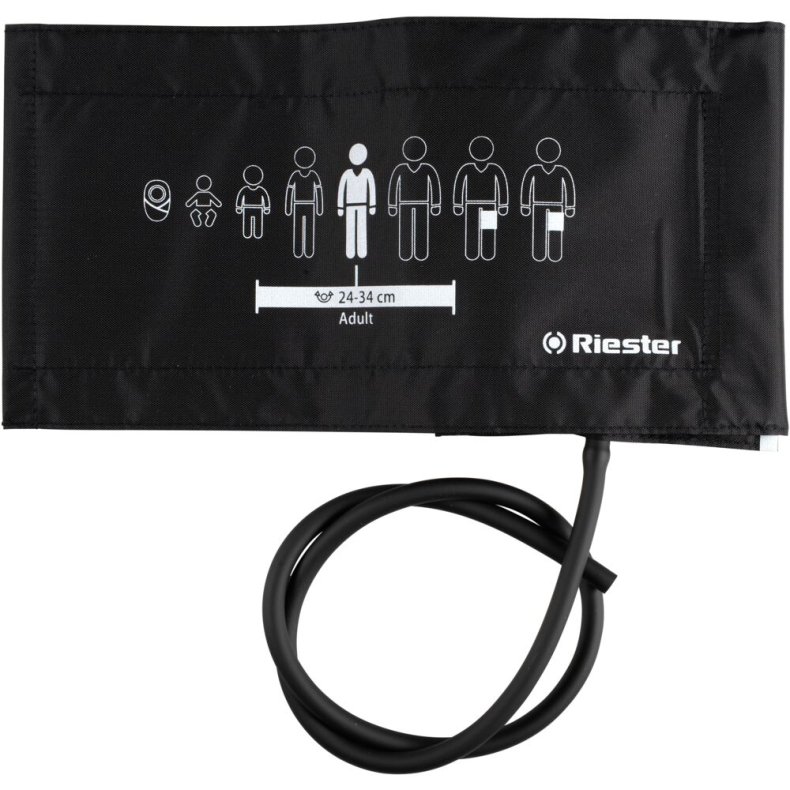 Manchet, Riester, 54,5x14,5cm, sort, med 1 slange, voksen � 24-34 cm *Denne vare tages ikke retur*
