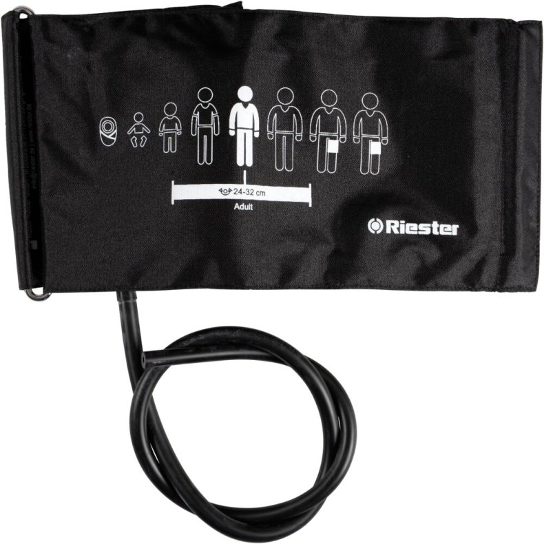Manchet, Riester, Sanaphon, sort, voksen, 1 slange, med integreret bryststykke, � 24-32 cm *Denne vare tages ikke retur*