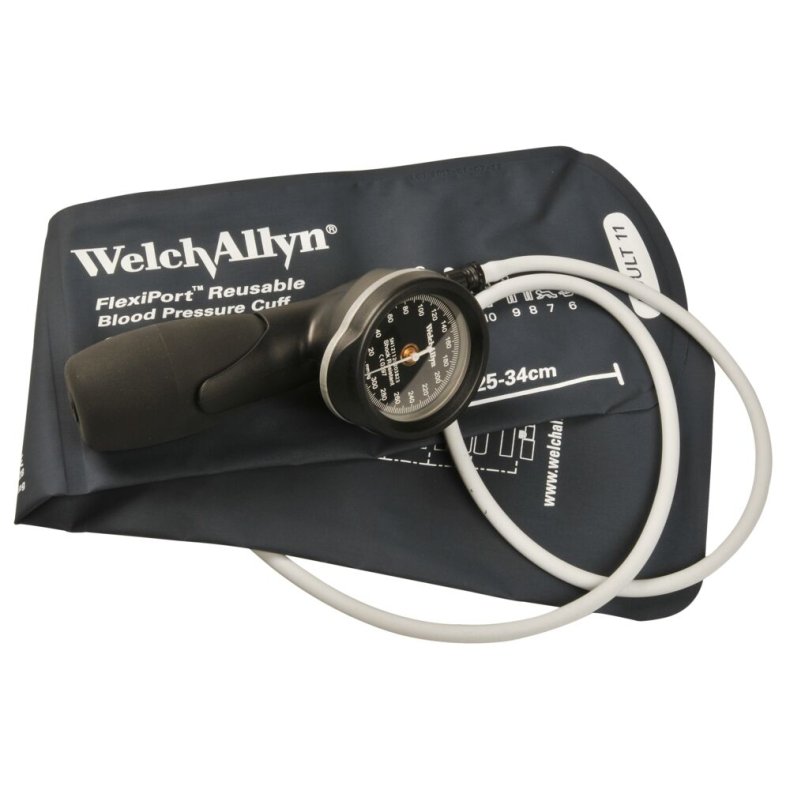 Blodtryksapparat, Welch Allyn, Durashock Silver, med klikventil