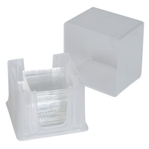 D�kglas, 18x18mm, borosilikatglas, engangs