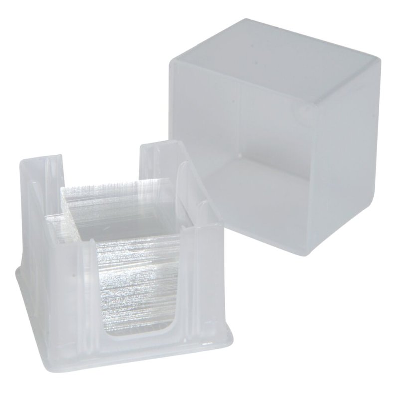 D�kglas, 18x18mm, borosilikatglas, engangs