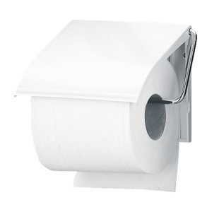 Dispenser, Brabantia, 1,7x13,2x12,3cm, hvid, rustfrit st�l, klar t/v�gmontering, til 1 stk. alm toiletrulle