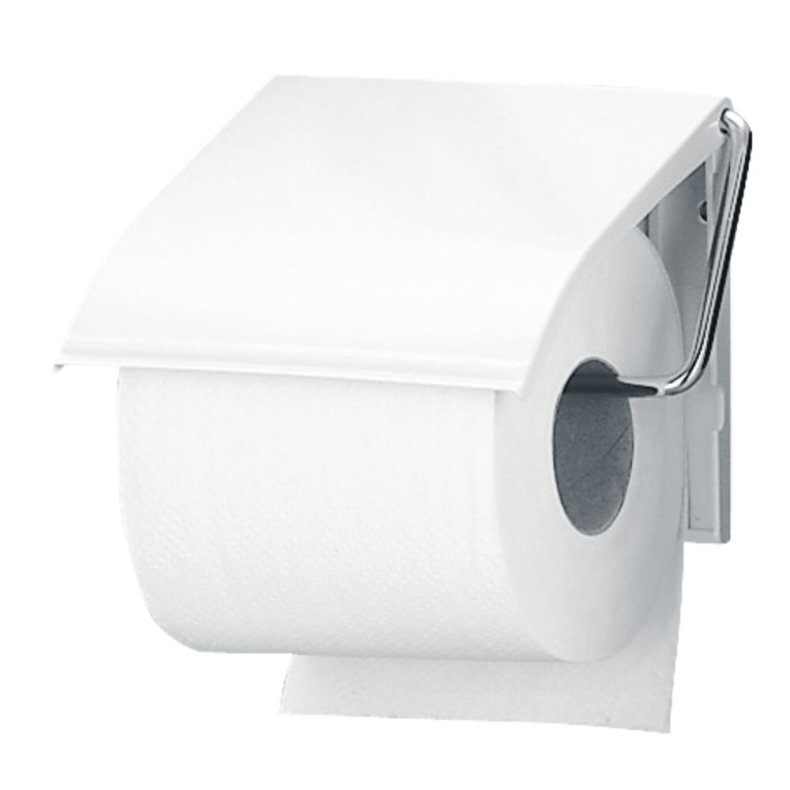 Dispenser, Brabantia, 1,7x13,2x12,3cm, hvid, rustfrit st�l, klar t/v�gmontering, til 1 stk. alm toiletrulle