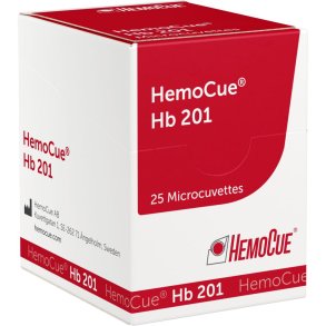 Kuvetter, HemoCue Hb 201+, r�d, i �ske, enkeltstykspakket
