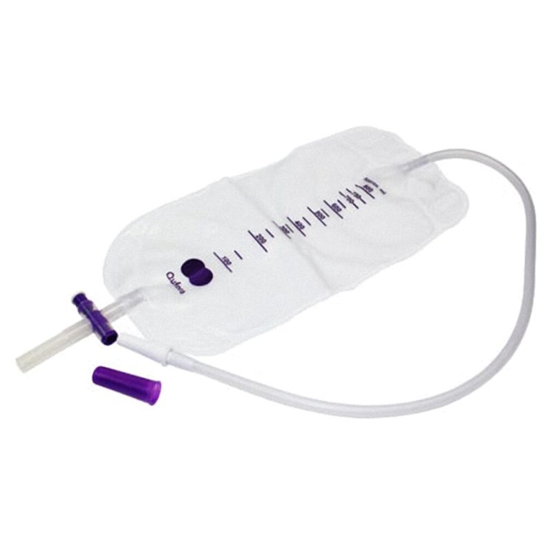 Urinpose, benpose, Qufora, 50cm, 800 ml, etkammer, CV/NRV, NW bagside, just�rbar slange, nattilkobling, singlepak