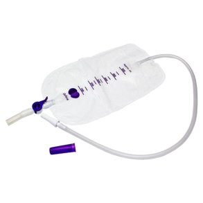 Urinpose, benpose, Qufora, 50cm, 600 ml, etkammer, DV/NRV, NW bagside, just�rbar slange, nattilkobling, singlepak