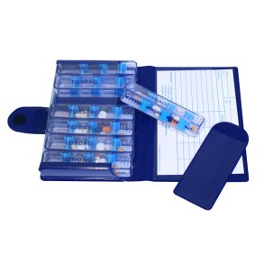 Doserings�ske, Medidos, transparent, nr. 1, bl�t omslag, til 7 dage