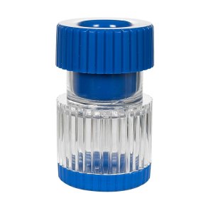 Tabletknuser, transparent, med bl�t l�g