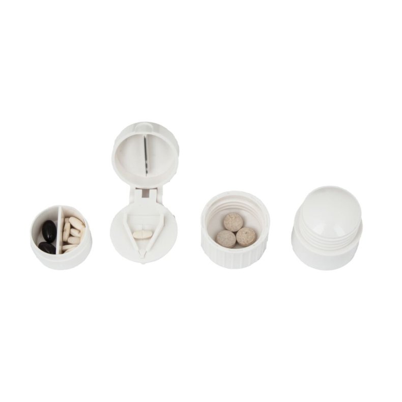 Tabletdeler og -knuser, hvid, �4cm, 4 i 1