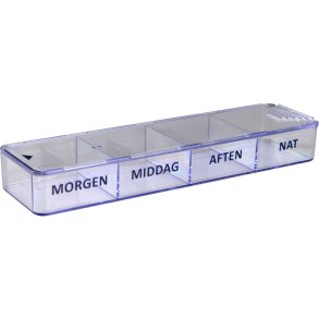 Doserings�ske, Medimax, transparent, neutral, box med bund og l�g, Morgen, Middag, Aften, Nat *Denne vare tages ikke retur*