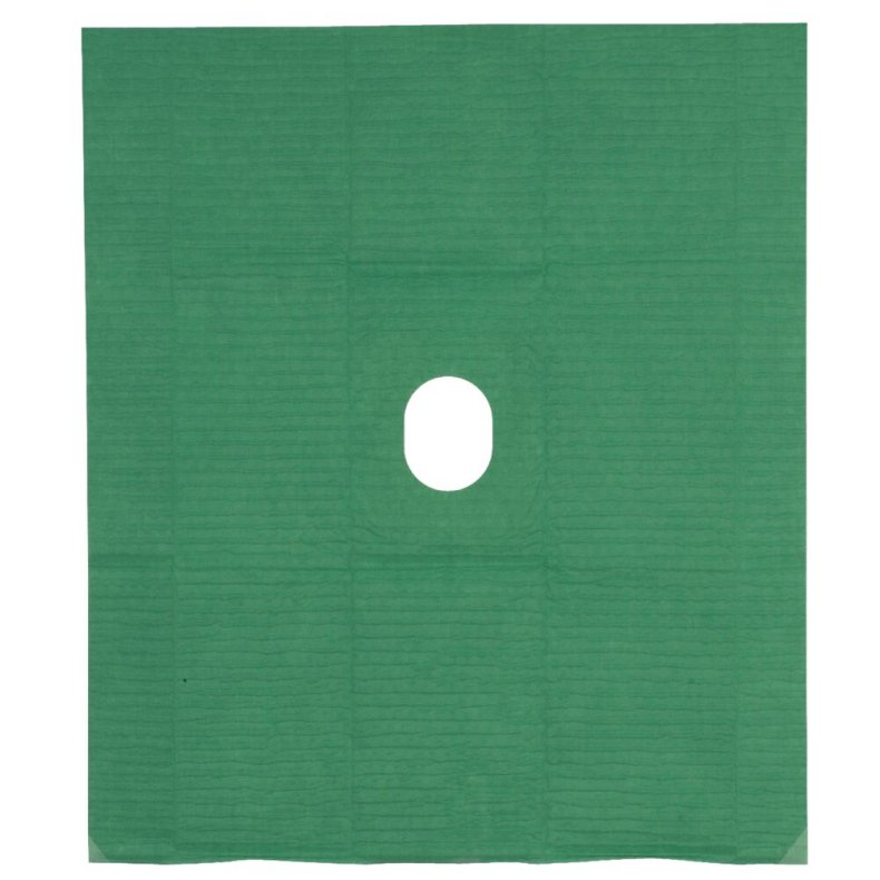 Hulstykke, Barrier, 2-lags, 60x50cm, gr�n, med kl�b, med hul 6x8cm, steril, engangs *Denne vare tages ikke retur*