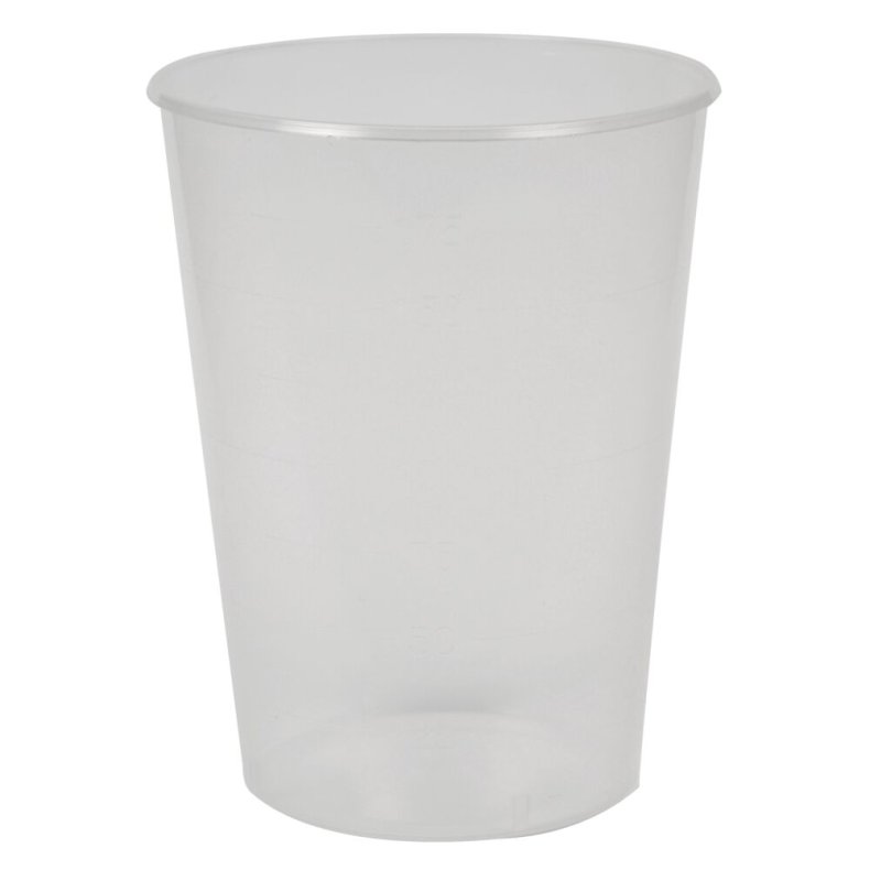 Drikkekrus, 185 ml, transparent, PP, med m�lestreger, engangs