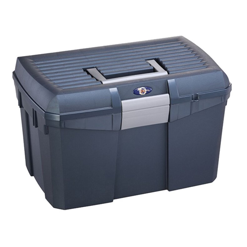 Plastikkasse, ABENA, 27 l, bl�, stor, med l�g og afl�sningsmulighed, indsats 240083 passer til