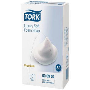 Skums�be, Tork S3 Premium Luksus, 800 ml, uden farve, med parfume,0,4 ml pr. dosering