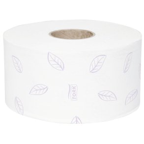 Jumborulle, Tork T2 Premium, 3-lags, Mini, 120m x 9,7cm, �18,7cm, hvid, blandingsfibre