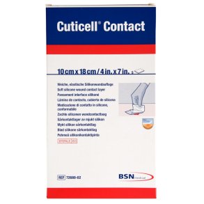 S�rkontaktlag, Cuticell Contact, 18x10cm, med silikonekl�ber, latexfri, steril *Denne vare tages ikke retur*
