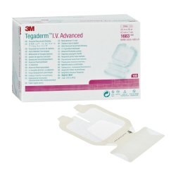 IV-fiksering, Tegaderm I.V. Advanced, 7x6,5cm, transparent, latexfri, steril *Denne vare tages ikke retur*
