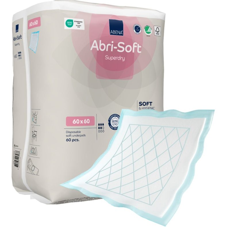 Underlag, ABENA Abri-Soft Superdry, 60x60cm, med SAP