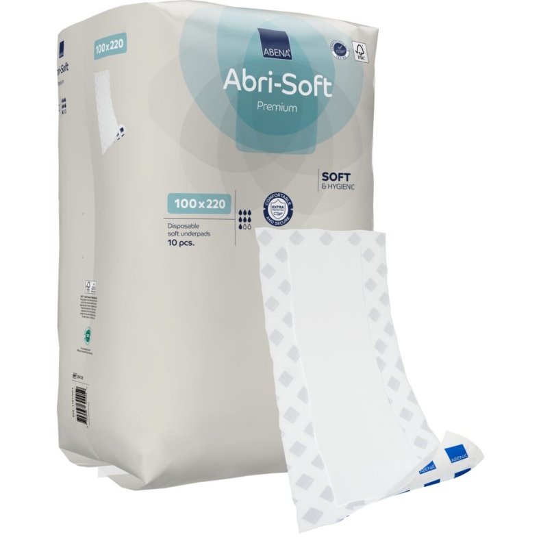 Underlag, ABENA Abri-Soft Premium, 220x100cm, b�reevne 150 kg, med SAP