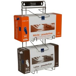Handskestativ, ABENA, 38,7x16x10cm, s�lv, rustfrit st�l, til 2 �sker