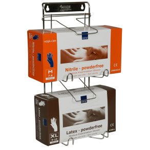 Handskestativ, ABENA, 38,7x16x10cm, s�lv, rustfrit st�l, til 2 �sker