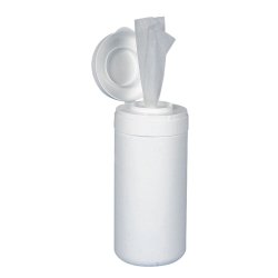 Dispenser, 8,5x19cm, �8,5cm, med l�g til s�de- og desinficerende servietter