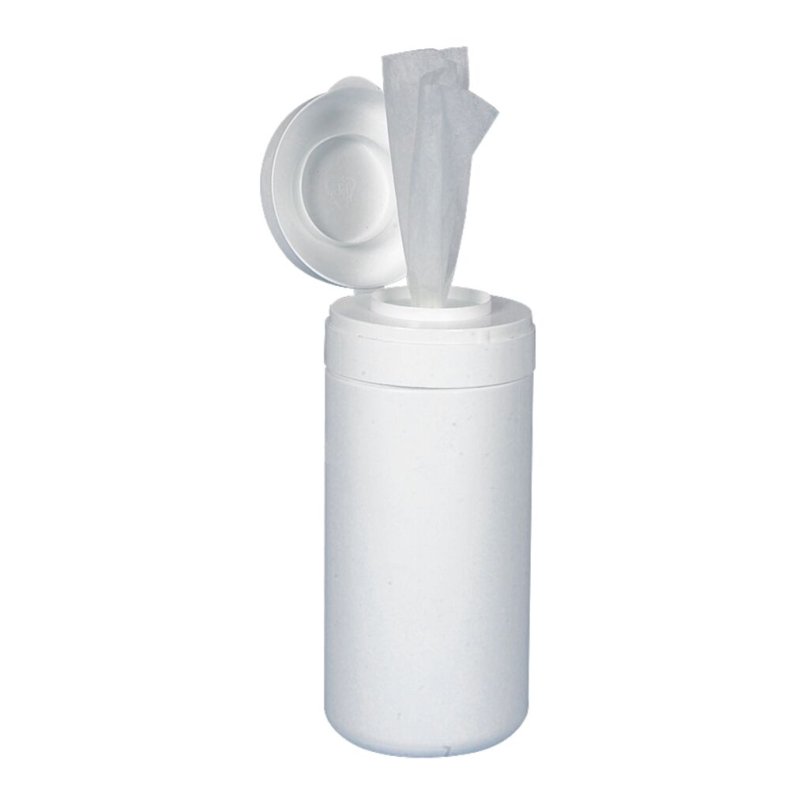 Dispenser, 8,5x19cm, �8,5cm, med l�g til s�de- og desinficerende servietter