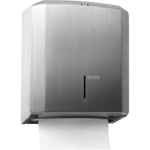 Dispenser, Katrin, Maxi, 13,2x27,5x33cm, gr�, rustfrit st�l, til h�ndkl�deark maks dybde 11 cm og maks bredde 26,5 cm *Denne vare tages ikke retur*
