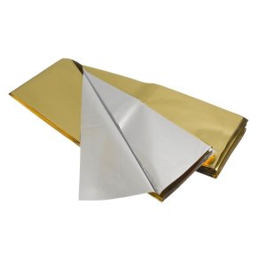 Redningst�ppe, 2,1x1,6m, aluminium, s�lv/guld