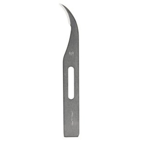 Suturkniv, Razormed, 6,5cm, kulstofst�l, med hak, steril, engangs *Denne vare tages ikke retur*