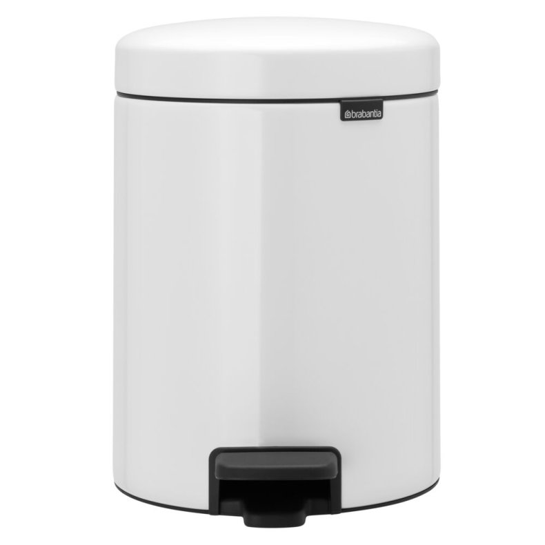 Pedalspand, Brabantia newIcon, hvid, pulverlakeret st�l, 5 l, plast inderspand, og soft close l�g