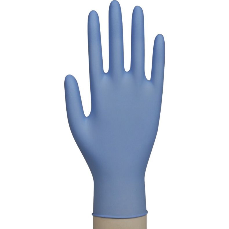 Unders�gelseshandske, ABENA Excellent, XS, bl�, nitril, pudderfri