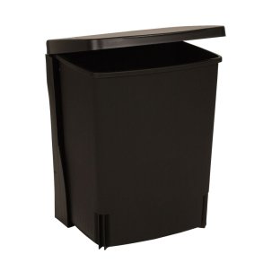 Affaldsspand, Brabantia, sort, plast, 10 l, forberedt til v�gmontering inkl. materialer til montering, UV-resistent