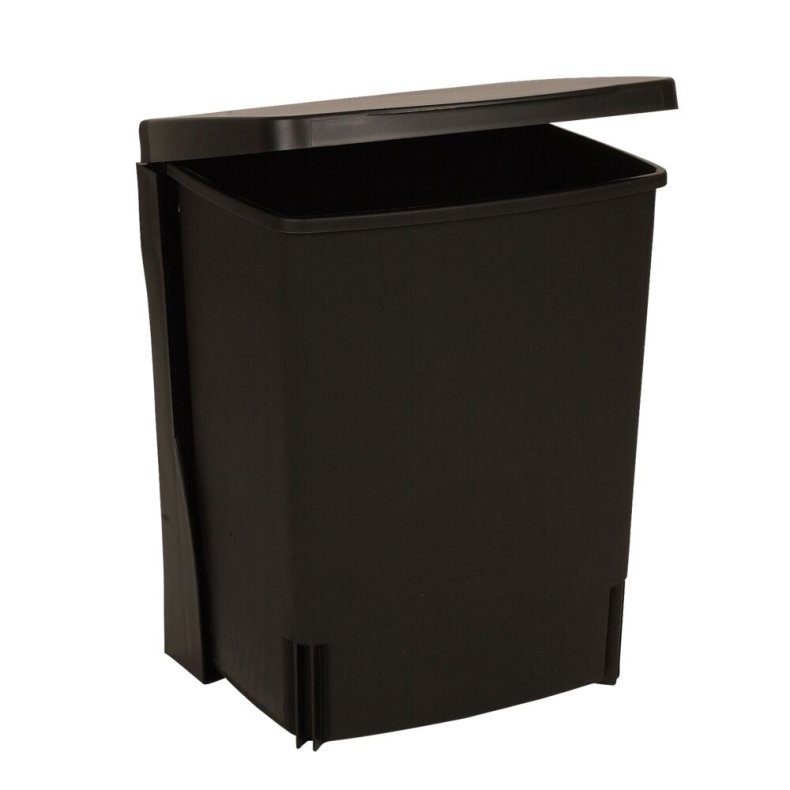 Affaldsspand, Brabantia, sort, plast, 10 l, forberedt til v�gmontering inkl. materialer til montering, UV-resistent