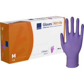 Unders�gelseshandske, ABENA Classic Sensitive, M, lilla, nitril, pudderfri
