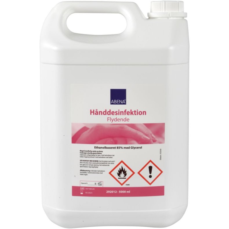 H�nddesinfektion, ABENA, 5000 ml, 85% ethanol, dunk uden pumpe