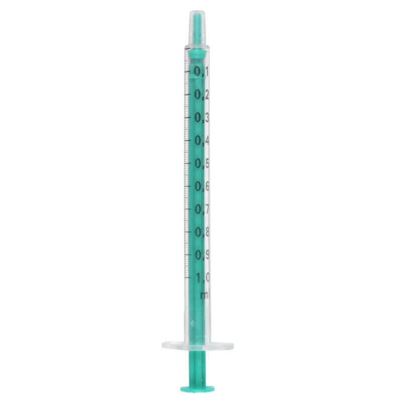 Spr�jte, Injekt, 1 ml, transparent, luer, centreret, 2 komponent, steril *Denne vare tages ikke retur*
