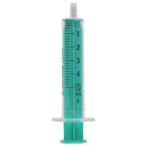 Spr�jte, Injekt, 5 ml, transparent, luer, excentrisk, 2 komponent, steril *Denne vare tages ikke retur*