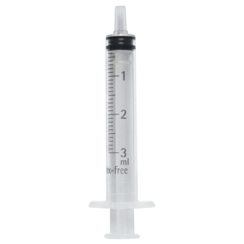 Spr�jte, Omnifix Solo, 3 ml, transparent, luer, centreret, 3 komponent, steril *Denne vare tages ikke retur*