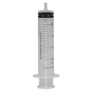 Spr�jte, Omnifix Solo, 20 ml, transparent, luer, excentrisk, 3 komponent, steril *Denne vare tages ikke retur*